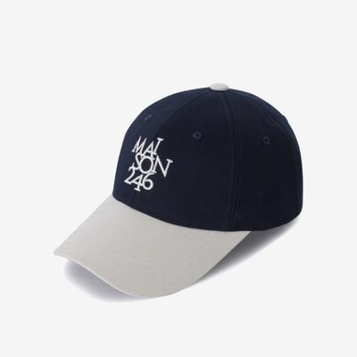 MAISON246 SIGNATURE OVERFIT BALLKAPPE Unisex Baseballkappe mit langem Schirm Overfit Baseballkappe MIX NAVY