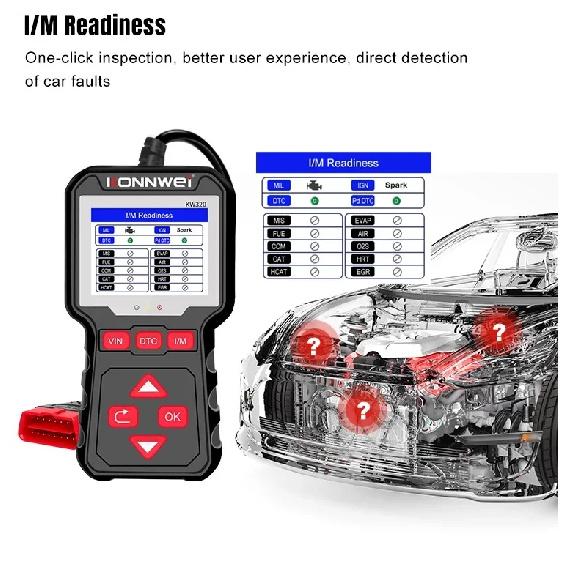 2026 KONNWEI KW320 Car Scanner OBD2 EOBD Fault Diagnostic Tools Professional Auto Scanner Live Data Read Erase Codes DTC Lookup
