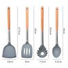 Silicone Kitchen Utensils Wooden Handle Non Stick Pot Kitchenware Cooking Set Heat-resistant Soup Spoon Pasta Colander Shovel