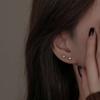 Real 925 Silver Zircon 4mm Star Tiny Stud Earrings for Women Fine Jewelry Minimalist Ear Hole Care Accessories