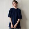 Loose-Fit Cashmere Sweater: Mid-Length, Short-Sleeve, Round Neck, Slim Fit, Autumn/Winter Knitwear