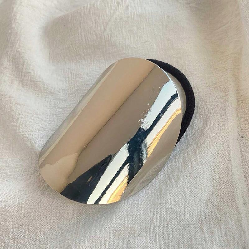 1pc Fashion Simple Women's Hair Accessory Daily Wear Metal Geometric High Ponytail Headband for Girls Rubber Band Hair Rope