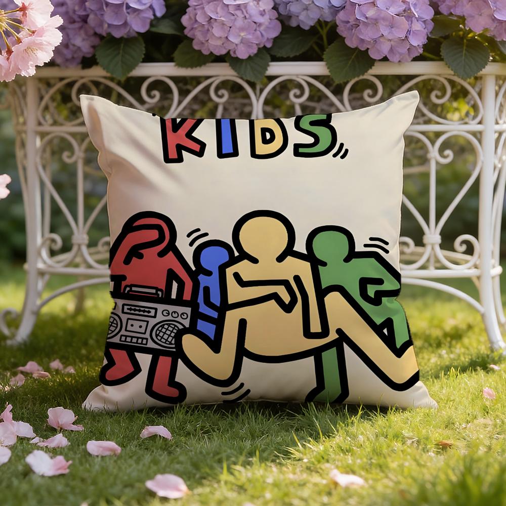 Modern Pop Art Street Graffiti Cushion Cover Home & Car Dual-Scene Pillow Cover: Reversible for Premium Comfort