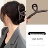 Premium Coffee-Colored Frosted Hairpin - Large All-Match Shark Clip for Elegant Hairstyles