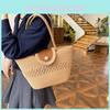 Elegant Vintage Woven Tote Bag Large Capacity Fashion Shoulder Bag For Women