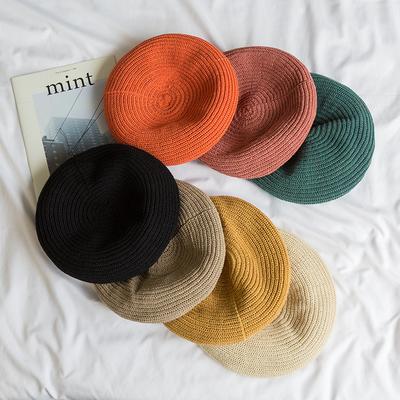 Women's Berets Summer Hats For Women Sweet Breathable Thin Painter Cap Casual Vintage Flat Female Beret Fashion Design Beanies