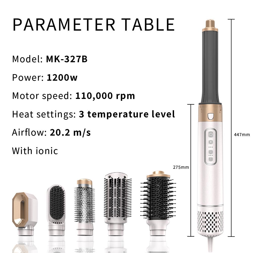Brand 6 In 1 High Speed Salon Hair Dryer Brush with Ionic & Heat Protection Multi-Function for Hotel Travel & Daily Use