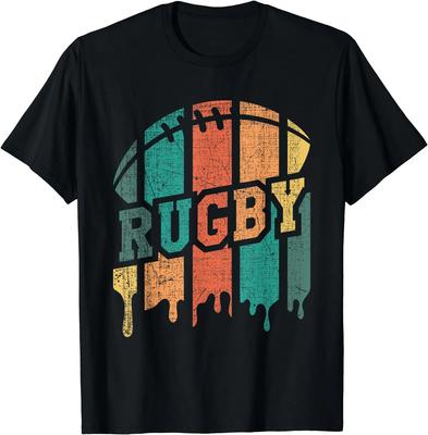 Vintage Rugbyspeler Sport Retro Heren Jongens Voetbal T-shirt Schattige Print Cartoon T-shirt Heren Dames Mode Tee Creativiteit Korte mouw