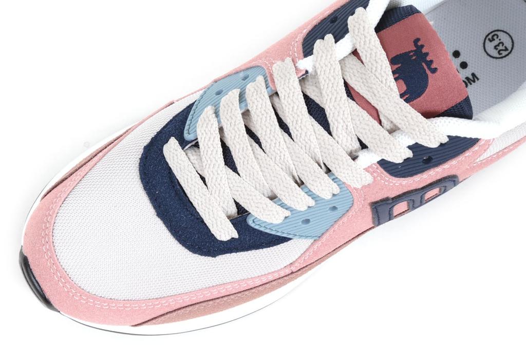 Mozu Air Cushion Sole Pink Size 23cm Women's Lace-Up Sneakers, Navy,