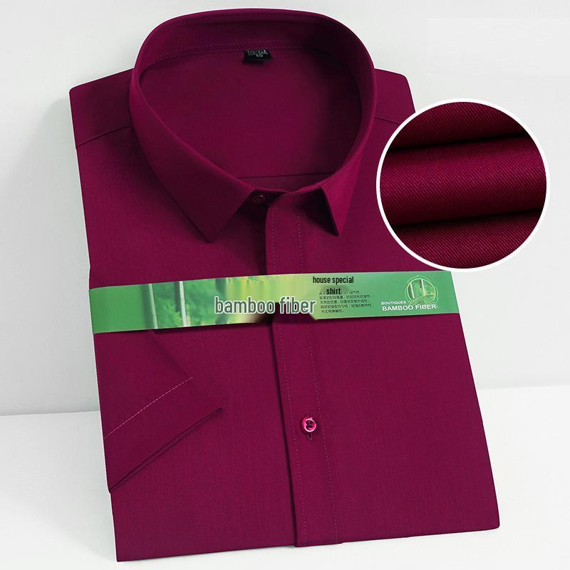 Herren Bambusfaser Knitterarm Atmungsaktiv Hemd - Sommerkühl, Lang-/Kurzarm, Einfarbig Weiß, Hochwertig Professionell