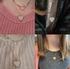 Shining Crystal Love Pendant with Trendy Stainless Steel Link Chain Necklace for Anniversaries and Valentine's Day Gifts