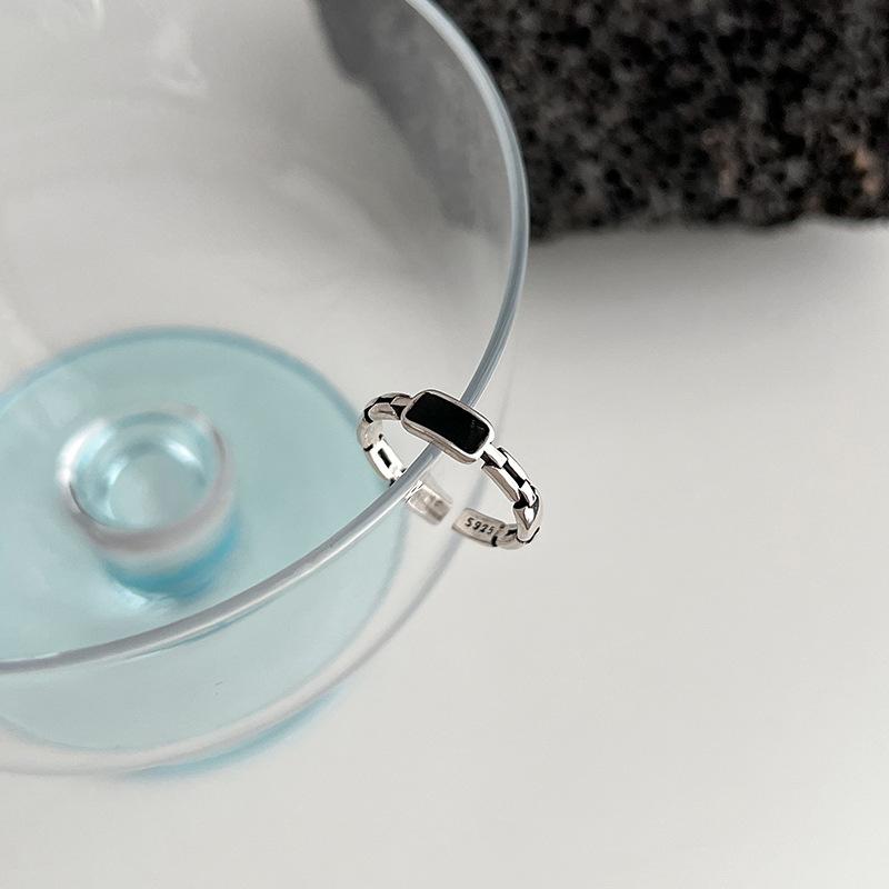 Women's Hollowed-out Non-fading Open Ring Women's Niche Design Simple Stainless Steel Plain Ring Couple Ring