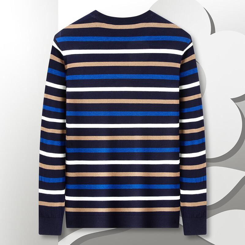 MONTAGUT Herren Colorblock Rundhals Wollmischpullover