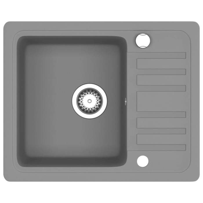 VidaXL Évier de Cuisine en Granit Bac Unique Gris Décoration Cuisine Maison 142953