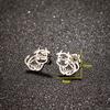Cute Cartoon Black Minimalist Earrings Stud For Women Stainless Steel Monster Ghost Gothic Halloween Earrings Zircon Gifts