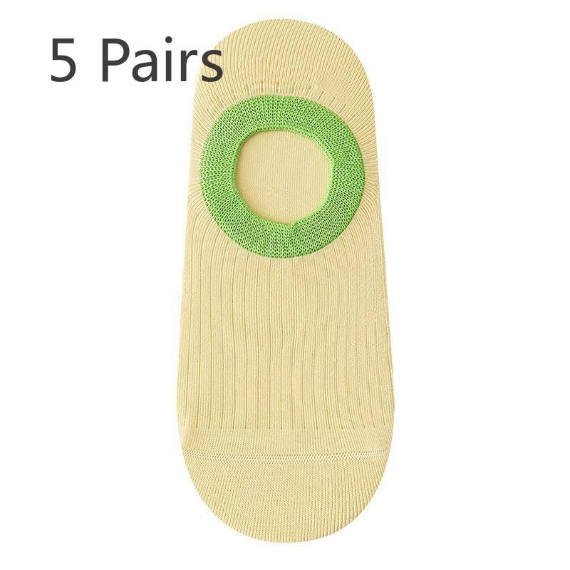 

5 пар носков женские летние тонкие носки впитывающие пот дышащие невидимые носки нескользящие с носками-лодочками One Size