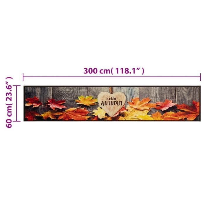 VidaXL Washable Kitchen Mat Autumn Print, Non-Slip Doormat, Floor Mat, Mat In Front of Sink, Modern, 4005628