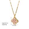 Ladies' high-end purple diamond clover necklace exquisite collarbone chain