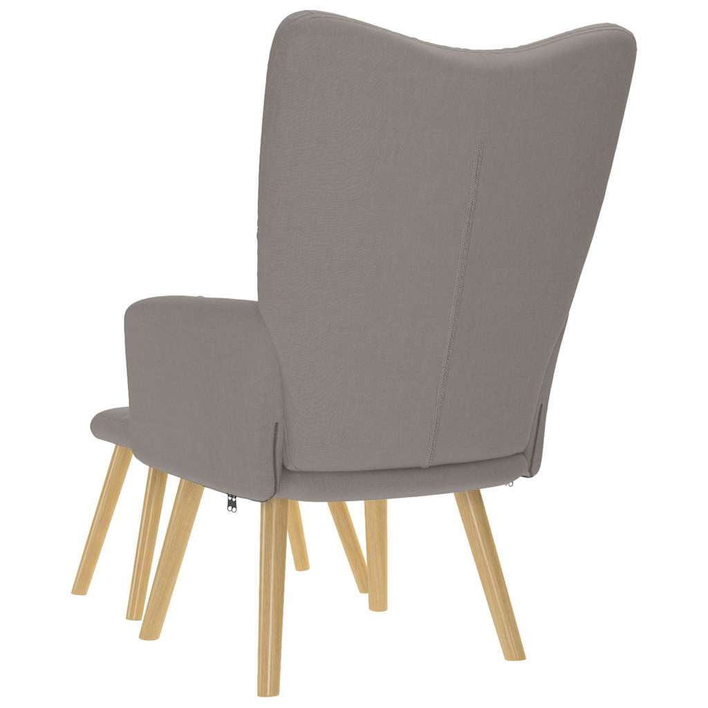 Relaxation Armchair with Footstool Taupe Fabric