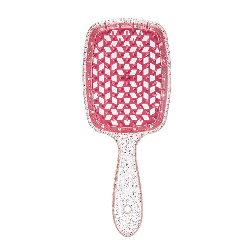 Brosse à cheveux démêlante à paillettes, peigne de massage, peigne pour cheveux emmêlés, brosses creuses pour cheveux bouclés et mouillés, peignes de salon DIY, outil de coiffure