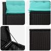 Sofa Set 5 Pieces Black and Blue Poly Rattan and Steel