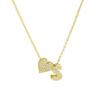 Fashion Small Bubble Initial Heart Letter Necklace 18K Gold Plated Link Chain Romantic Copper Heart Letter Pendant Necklace Gift
