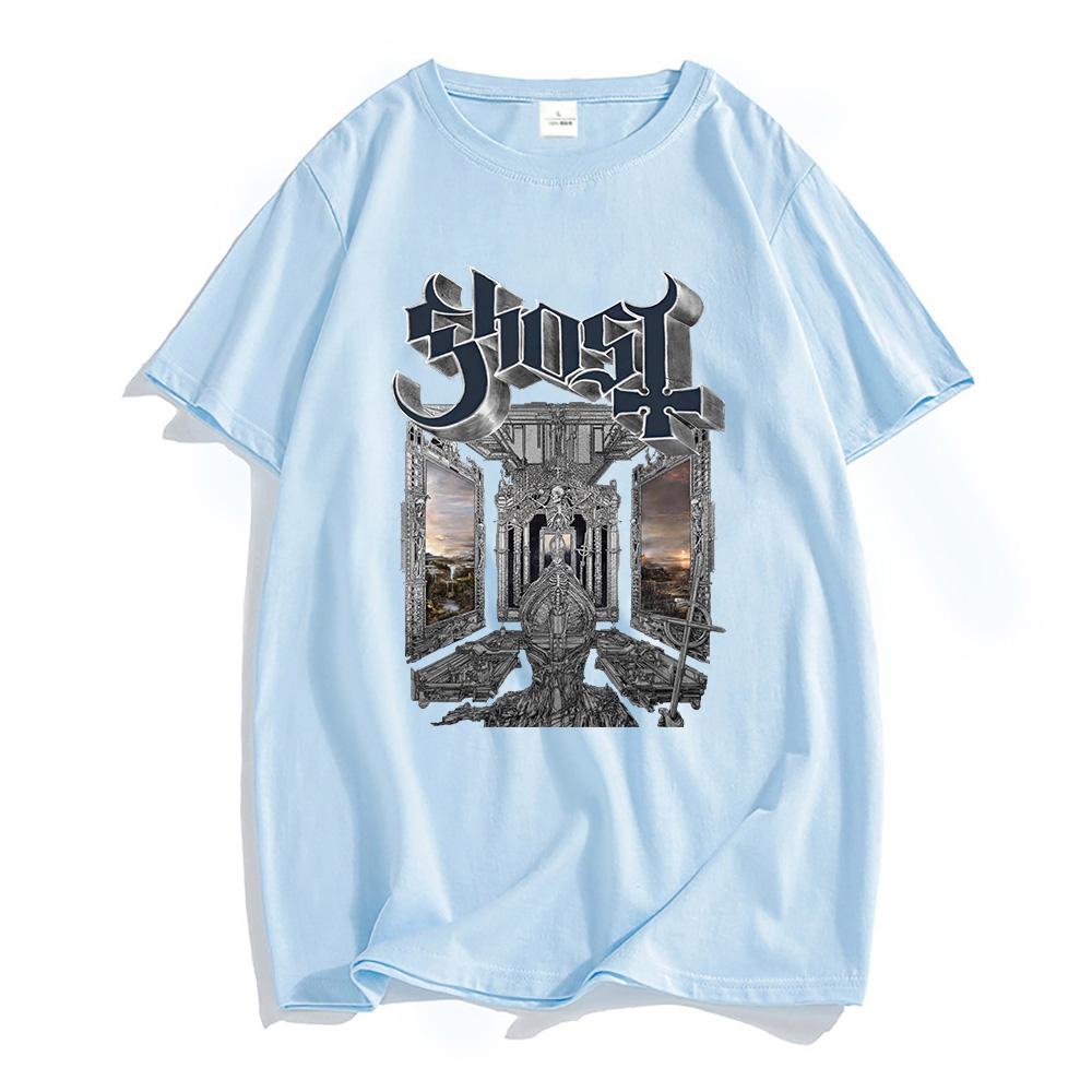 Baumwolle Sommer Herren T-Shirts Ghost Band Skeletá Satanized Album T-Shirt Heavy Metal Mode Druck T-Shirt Unisex Streetwear