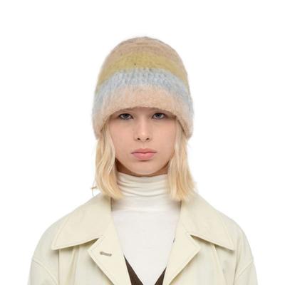 Velsey Handpoke Fuzzy Beanie [SAND BEIGE]
