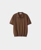 Jeilium Cotton Summer Essential Cable Polo Neck Dark Brown (Dry Touch)