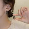 Vintage Black Square Crystal Hoop Earrings for Women 2026 New Shiny Exquisite Zircon Round Earrings Wedding Jewelry Party