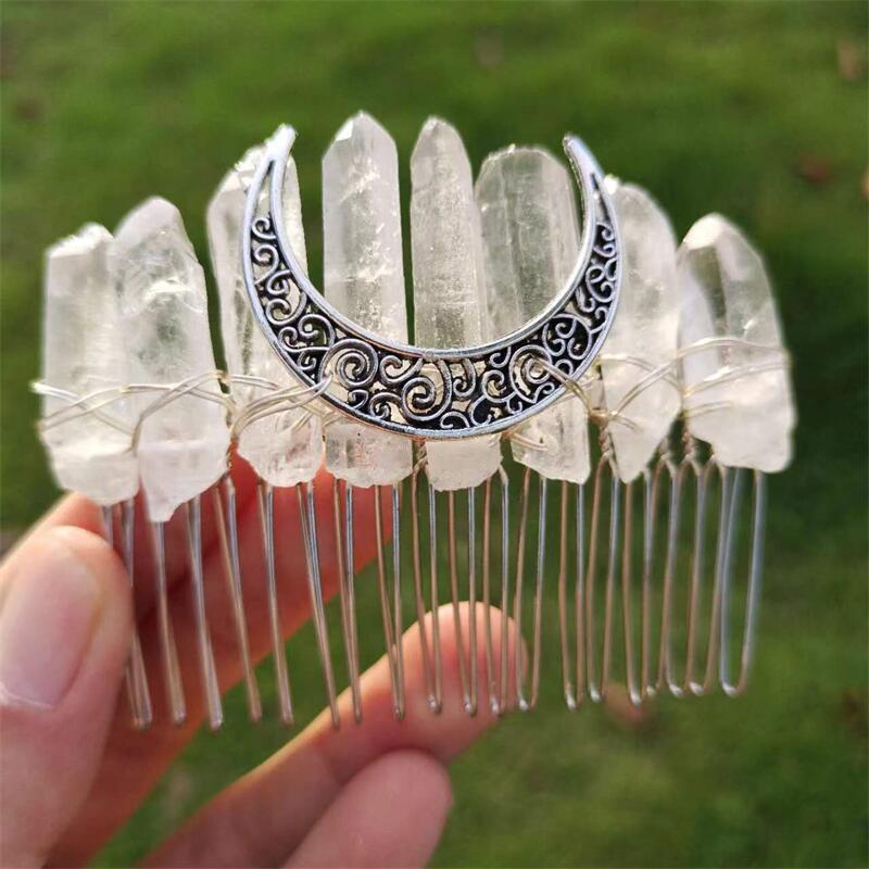 

Handmade Crystal Hair Comb & Crown Headpiece - Bridal & Holiday Accessory