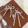 2026 New Korean Fashion Sweet Pearl Bow Keychain Phone Pendant Keyring Y2K Ins Aesthetic Holder for Girl Bag Pendant Accessories