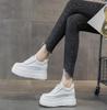Fashion 9cm Synthetic Genuine Leather Spring Chunky Sneakers Shoes Women Combat Autumn Warm Winter Ankle Platform Wedge Booties