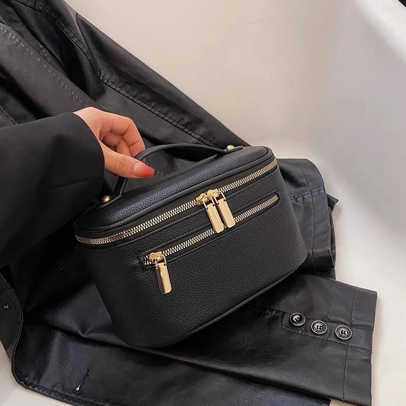 Leather PU Cosmetic Bag Portable Women's Large Capacity Cosmetic Bag Multifunctional Waterproof Cosmetic Bag