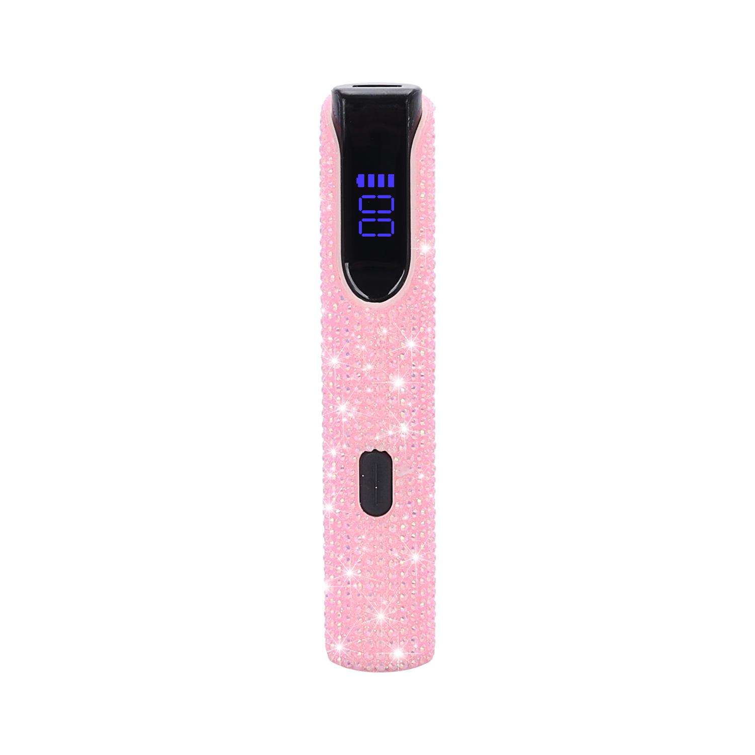 Portable Rechargeable Rhinestone Mini Nail Lamp - Quick Dry, No Blackening, Handheld Phototherapy for Nail Art розовый/алмаз
