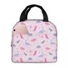 Cartoon Cute Dinosaur Pattern Insulated Lunch Bag for Women Office Cooler Thermal Food Box Tote Portable Lunch Boxes Container