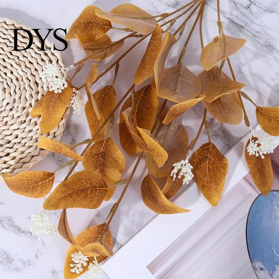 Artificial Greenery Decor Eucalyptus Leaf Branch 3 Fork Realistic Reusable Faux Green Centerpiece Plants Home Table Wedding Decoration Photo Props