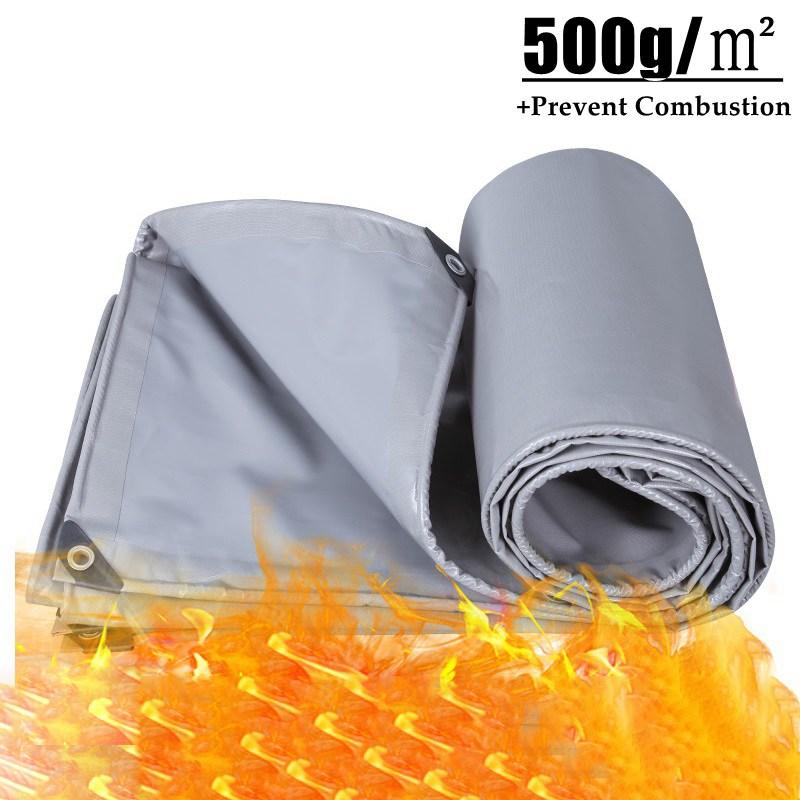 Graues Hochleistungs-PVC-Plane Flammhemmend Outdoor Campingzelt Pergola Balkon Sonnenschutz UV-Beständig LKW-Plane Segeltuch