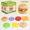 1 Set Learning Educational Montessori Toy Children Pretend Play Wooden Hamburger Sandwich Kit Kids Kitchen Toys
