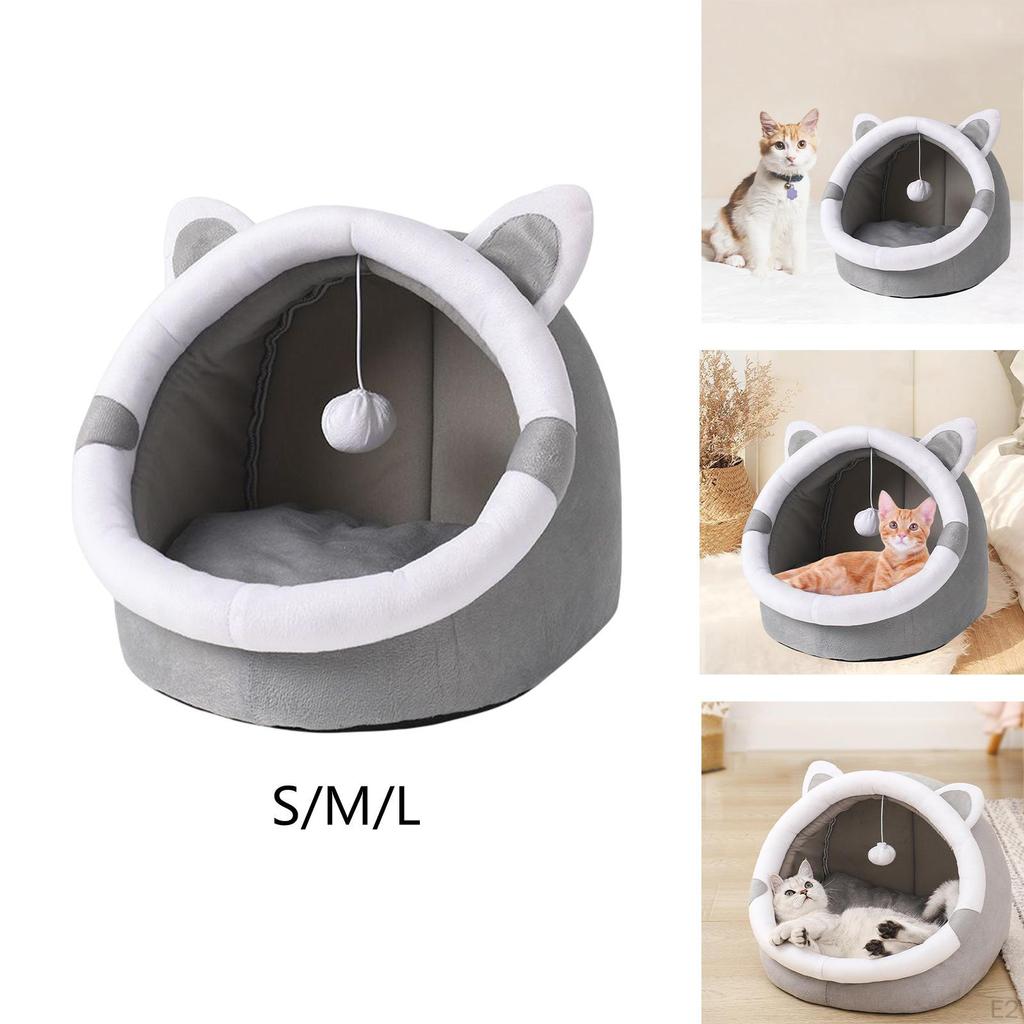 cat Beds for Indoor Cats, with Play Ball Comfortable Kennel Pad Pet Supplies