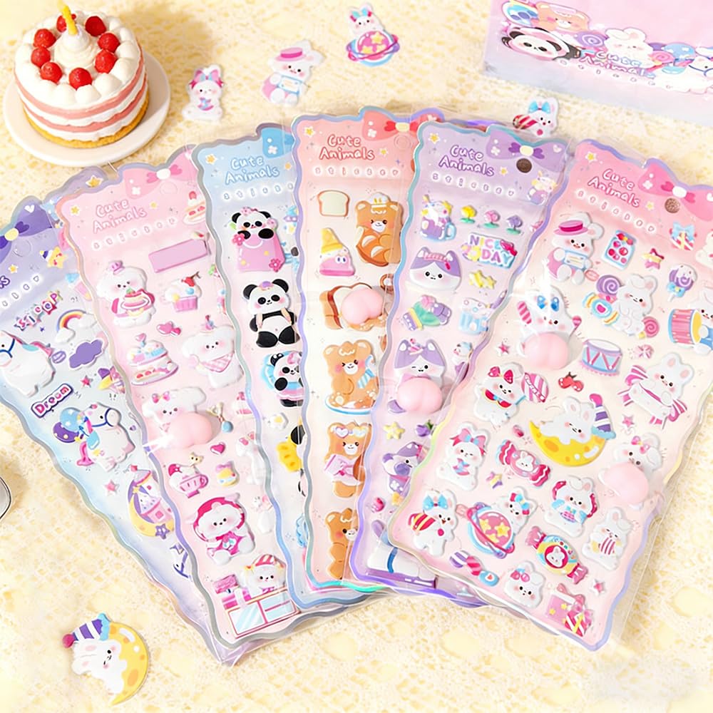 This is a Get a set of 6 for this 3D squishy animal butt stickers with a soft Perfect for sticker DIY cell and Cute animal A great gift for school