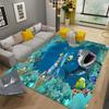 Tappeto A Pelo Corto 3D Animali Marini Mondo Sottomarino Area Colorata Lavabile in Lavatrice Tappeto Ideale per Camera da Letto, Soggiorno, Pavimento Cucina
