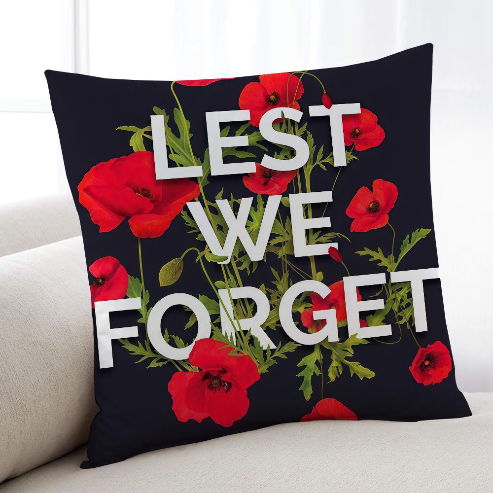 

Fashion Lest We Forget cushion cover Home Bedding Sofa living Room pillowcase Simple Soft Skin Cushion Cover Party Gift 30x30 cm