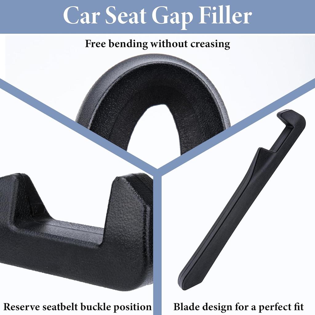 2 PCS Car Seat Gap Filler, Leather Seat Gap Plug To Fill The Gap Between Seat And Console, Universal Car Seat Crevice Blocker Stop Things From