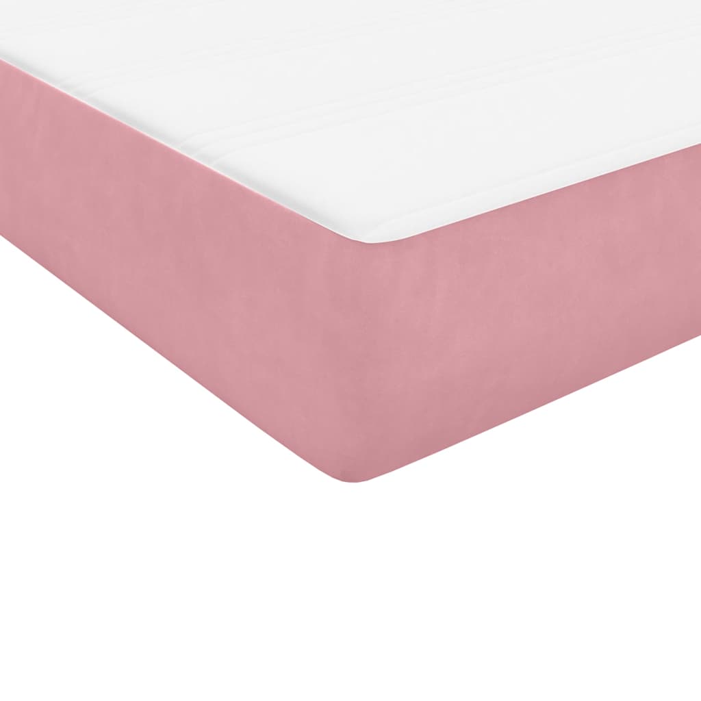 Box Spring Bed with Mattress Pink 140x210 cm Velvet