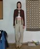 Aopt Strap Cropped Cardigan - Brown
