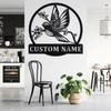 Custom Metal Wall Art, Bird Shape Matte Finish, Personalized Home Decor, Reusable Gift