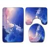 Landscape Bathroom Floor Mat Toilet Three-Piece Set