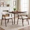 2 Dining Chairs Made of Solid Wood, Comfortable and Breathable, Suitable for Living Room, Cafés, Modern Style, Bouclé, Walnut Wood Color + Beige