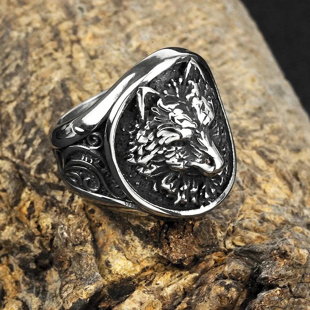 Vintage Viking Men Rings Stainless Steel Ethnic Belief Nordic Odin Compass Tree of Life Valknut Ring Amulet Jewelry